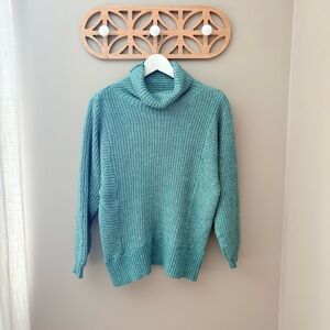 American Eagle Outfitters Pullover Turtleneck Knit Sweater Green/Blue Sz Small